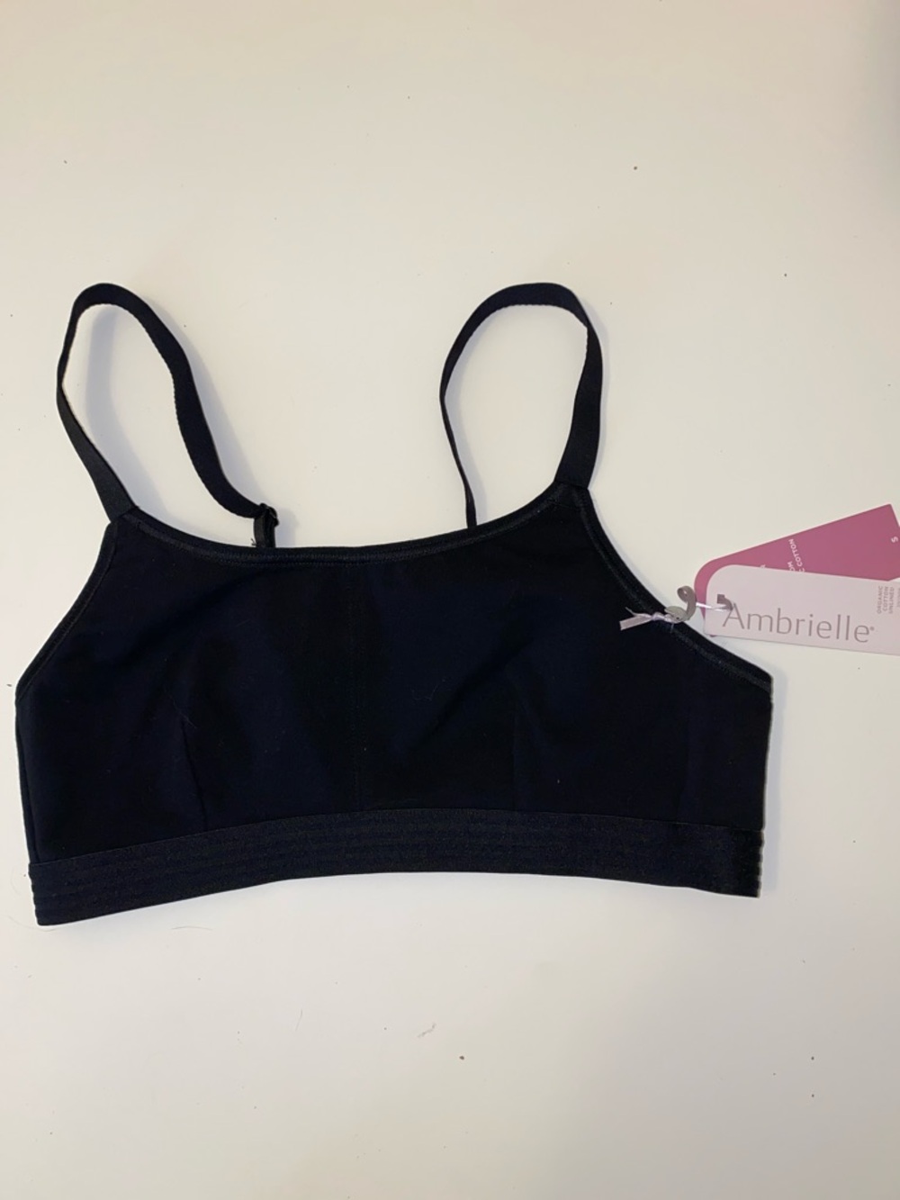 Ambrielle Cotton Unlined Wirefree Black SMALL